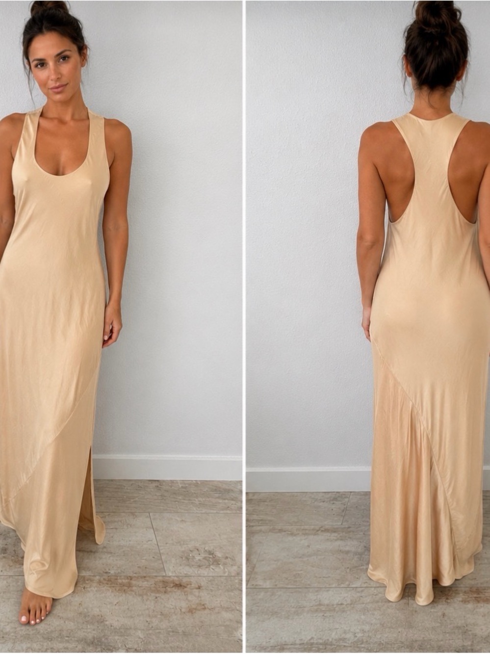 Banana Republic Racerback Scoop Maxi Dress in Beige